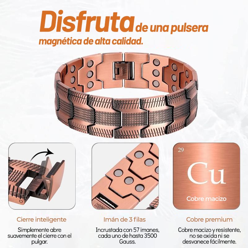 ⏰ÚLTIMO DÍA 49% DE DESCUENTO - Pulsera magnética de cobre: alivia la fatiga y promueve la circulación sanguínea🔥