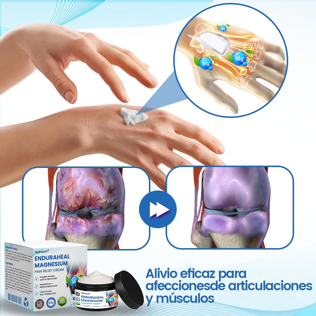 Crema analgésica de magnesio Natravor™ EnduraHeal (trata la artritis, la neuropatía, el reumatismo, las lesiones deportivas y más)