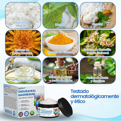 Crema analgésica de magnesio Natravor™ EnduraHeal (trata la artritis, la neuropatía, el reumatismo, las lesiones deportivas y más)