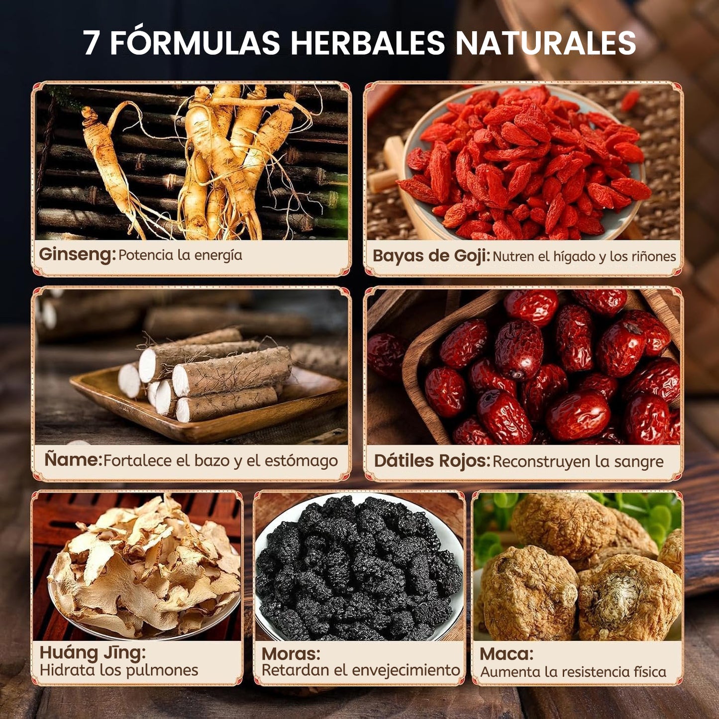 Té de hierbas Natravor™ de ginseng y mora